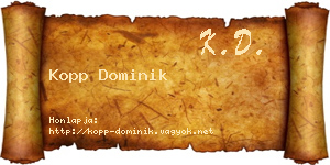 Kopp Dominik névjegykártya